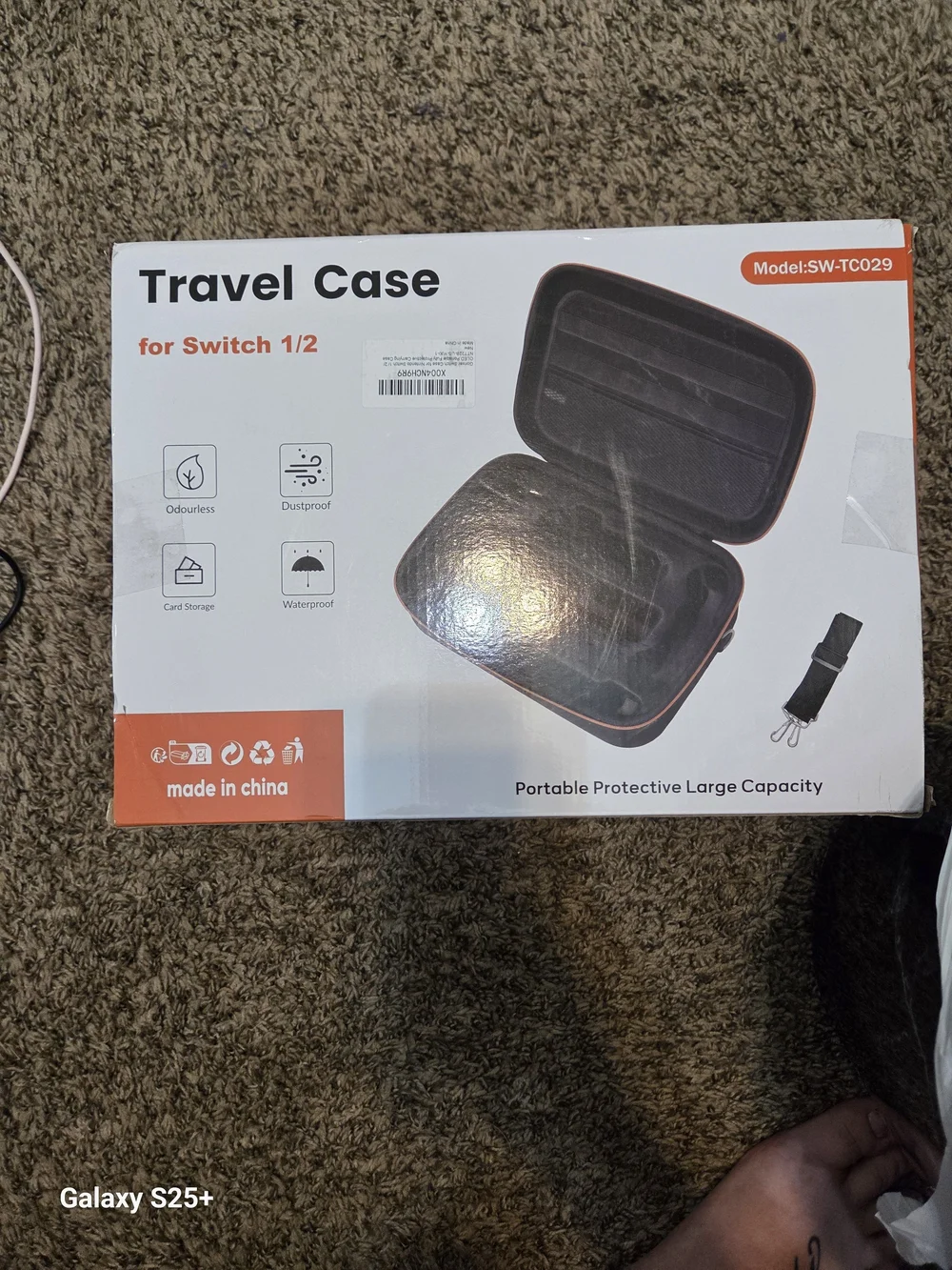 Portable Travel Case for Switch 1/2 — Black with Orange Trim